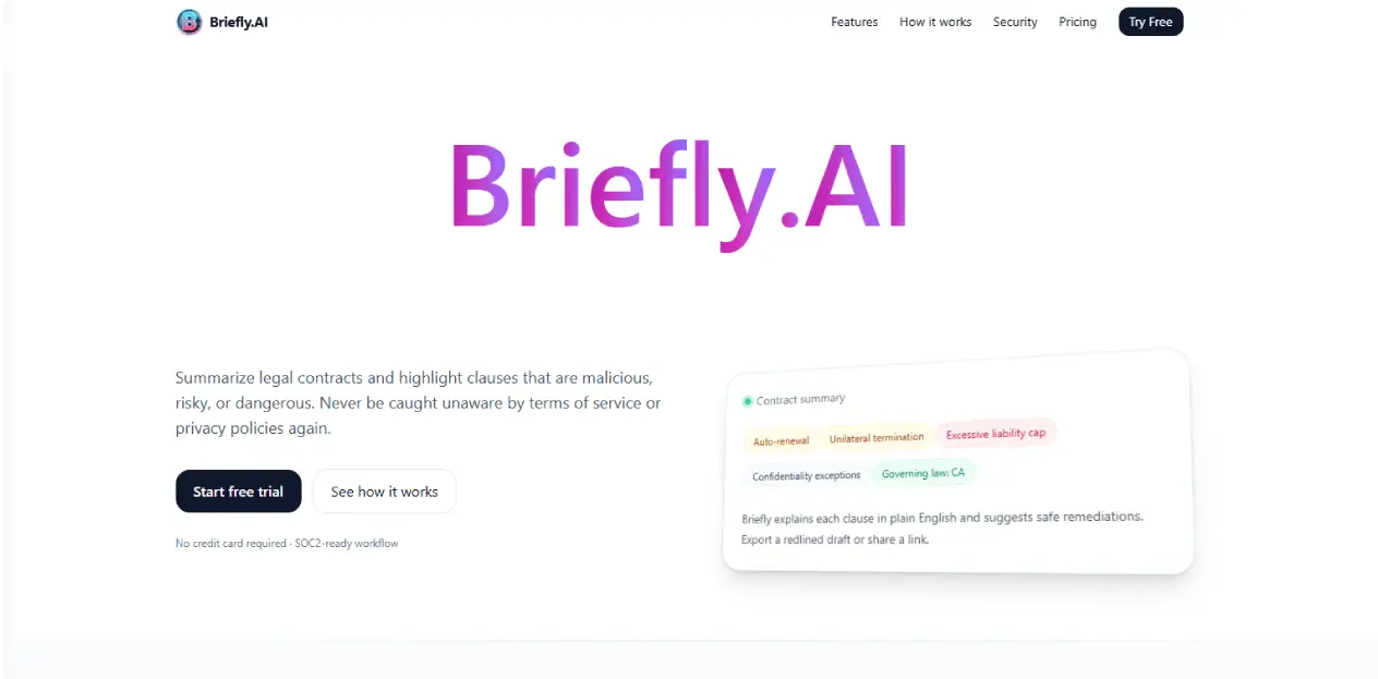 Briefly.AI screenshot