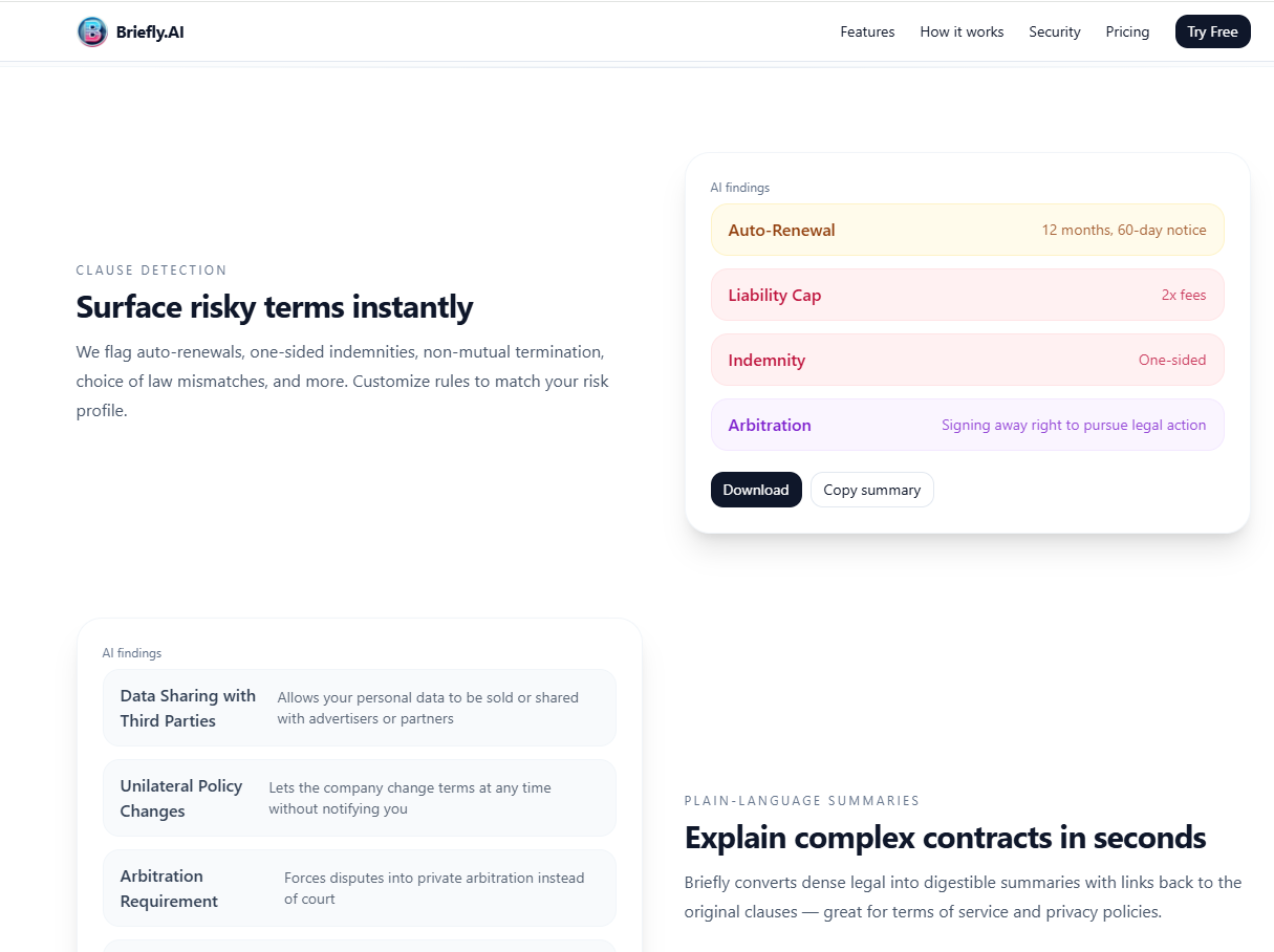 Briefly AI screenshot